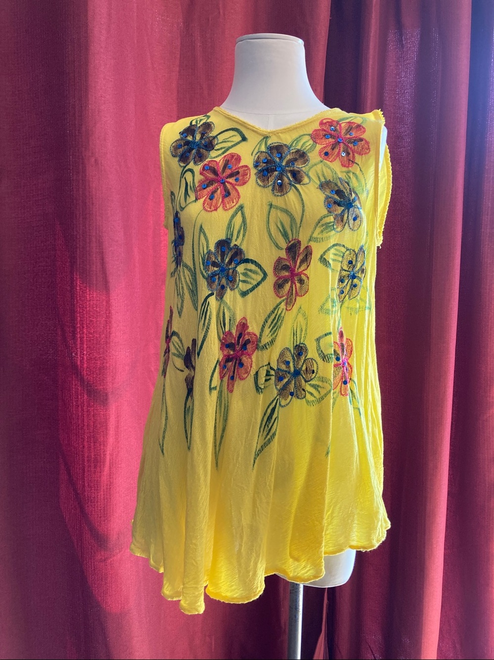 Sunflower 🌻 long blouse, free size (40” chest), made in India